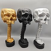 cheap Halloween Hanging &amp; Tabletop Decorations-Halloween Skull Planter &amp; Spine Stand, Resin Skull Head Flower Succulent Cactus Planter Pots,or Home Office Desk Decorations Halloween Scene Statue Sculpture Decorations