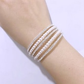 preiswerte Armbänder-klassische gesegnete Mode trendige Strass Armband Schmuck Silber für Hochzeit Party Urlaub Versprechen Festival