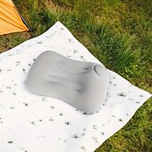 abordables Equipo de Camping-cojín de playa inflable &amp;Almohada de camping: almohada de viaje portátil con tejido polar coral, diseño sin relleno para playa, oficina y hogar - azul verdoso &amp;Limpieza de puntos negros, solo asientos