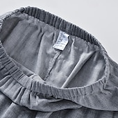 abordables Pyjamas-Homme Vêtements de Nuit Ensemble Pyjama Haut de pyjama et pantalon 1 ensemble Uni Mode Élégant Classique Maison Quotidien Lit Coton Confort Doux Respirant Revers manche longue Chemise Pantalon Taille