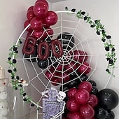 abordables Halloween-Guirnalda de rosas artificiales negras de 78 pulgadas, flores artificiales de plástico para colgar en la mesa, centro de mesa, carpa, espejo, decoración multifuncional para el hogar, Halloween,