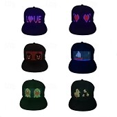 abordables appareils électroménagers-Casquette intelligente Bluetooth multilingue à LED, chapeau Bluetooth personnalisé, application mobile, contrôle, édition, affichage LED, chapeau, lampe LED, mot