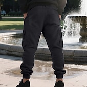 economico Carico-Per uomo Pantaloni sportivi Pantaloni da tuta Joggers Pantaloni da Tuta Cargo Tasca Elastico in vita Coulisse Semplice Comodità Sport all'Aperto Quotidiano Moda Casual Verde militare Nero