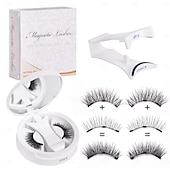 abordables Soins Personnels &amp; Santé-Cils magnétiques souples, boîte tout-en-un, kit de cils magnétiques réutilisables avec applicateur, aspect naturel, cils de chat légers, poils duveteux, faux cils doux pour un usage quotidien, outils