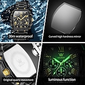 abordables Montres à quartz-OLEVS Hommes Montre à quartz Luxe Grand cadran Affaires Montre-bracelet Lumineux Calendrier IMPERMÉABLE Bracelet en acier inoxydable Suivre