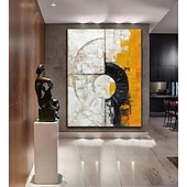 cheap Abstract Paintings-Handmade Oil Painting Canvas Wall Art Decoration Simple Abstract for Home Decor Stretched Frame Hanging Painting/Rolled Frameless Unstretched Painting