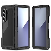 economico Cover Samsung-telefono Custodia Per Samsung Galaxy Piegatura a Z 7 Z Fold 6 Z Fold 5 Z Fold 4 Copertura Posteriore con Supporto Resistente agli urti Retrò Motivo Geometrico Armatura pet Lega di Alluminio Silicone