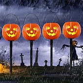 billige Halloween rekvisittbelysning-Solcelledrevet bærbar dekorativ landskapslampe vanntett gulvplugglampe festlig feststemning gårdsplasslampe gresskar plenlampe led hengende lys gårdsplass hagelandskapslampe 1 stk