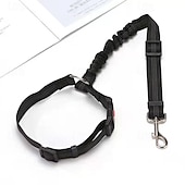 abordables Service de Véhicule-Laisse de voiture réglable pour chien, ceinture de sécurité élastique réfléchissante pour animaux de compagnie, harnais de sécurité multifonctionnel sans traction pour grands chiens, accessoires de