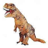 olcso Halloween-vicces felfújható t-rex jelmez gyerek, dinoszaurusz felfújható jelmez, overál levegő felrobbantó halloween cosplay jelmez