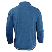 preiswerte Klassisches Poloshirt für Herren-Herren Golfshirt Golf Poloshirts Arbeit Lässig Revers Langarm Basic Modern Farbblock Patchwork Knöpfe Frühling Herbst Normale Passform Aprikose Marineblau Blau Grün Hellgrau Dunkelgray Golfshirt