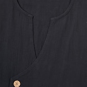 levne Dovolená-Pánské Košile Lněná košile Letní košile Plážová košile Vintage košile Košile bez rukávů Bez vzoru Ležérní Denní Černá Bílá Modrá Khaki Bez rukávů Do V Léto Jaro Oblečení Knoflíky