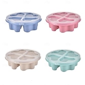 cheap Event &amp; Party Supplies-4pcs Heart-Shaped Bento Boxes with Transparent Lids, 4 Colors, Divided Snack Containers for Fruits, Candy, Nuts, and Tea Time Treats