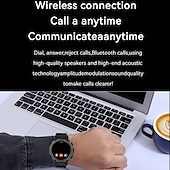 abordables Relojes inteligentes-Reloj inteligente deportivo para hombre, con linterna LED, Bluetooth, llamadas, control del ritmo cardíaco, asistente de voz, SOS, para exteriores, 1,52