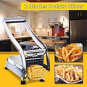 billige Kjøkkenutstyr og -redskap-Pommes frites potetgullkutter multifunksjonell grønnsaksskjærer i rustfritt stål for hjemmekjøkken enkelt stripeskjæreverktøy for poteter, agurker og andre grønnsaker praktisk bruk