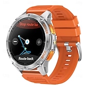 Χαμηλού Κόστους Smartwatch-Νέο στρατιωτικό έξυπνο ρολόι για άνδρες με φακό LED, πυξίδα 1.43, λειτουργίες οθόνης AMOLED, ανθεκτικό έξυπνο ρολόι για iOS και Android