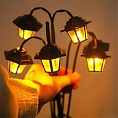 cheap Landscape Lights-Solar Lights Retro Lantern Decorative Light Solar-Powered 6led Retro Street Lamp Shaped Decorative Light Suitable For Garden Courtyard 1pc