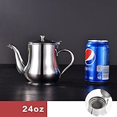 economico Utensili e gadget da cucina-Oliatore in acciaio inox, filtro per olio denso, dispenser per salsa di soia a prova di perdite con filtro a rete, contenitore per condimenti multiuso per cucina domestica, brocca riutilizzabile per