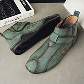 abordables Bottines-Bottines rétro faites main pour hommes avec fermeture velcro – bottes de marche décontractées et artistiques pour hommes créatifs et tenues urbaines de tous les jours