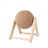 cheap Cat Toys-Sisal Cat Scratching Ball, Cat Scratcher Ball Toy with Stable Stand, Interactive Exercise Toy for Small Pet Interactive Exercise and Play