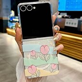 Недорогие Чехлы для Samsung-телефон Кейс для Назначение SSamsung Galaxy Z-образный сгиб 7 Z-сгиб 6 Z Fold 5 Z Fold 4 Z Fold 3 Кейс на заднюю панель со стендом Магнитный с ремешком на запястье Цветочный Цветочный