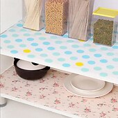 cheap Kitchen Utensils &amp; Gadgets-PVC Cabinet Waterproof Buffer Paper Moisture Proof Drawer Liner Shelf Wardrobe Kitchen Shoe Cabinet Mat Non Slip Protective Pad for Home Storage Organization and Decoration