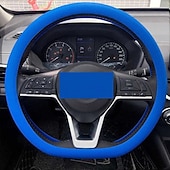 abordables Servicio de Vehículo-Funda de silicona para volante de coche, moderna, antideslizante, suave, ajustada, universal, para todas las estaciones, cómoda, resistente al desgaste, funda flexible para el mango.