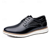 economico Casuale-Per uomo Oxfords Camminata Casual Pelle PU Confortevole Antiscivolo Traspirante Allacciatura Nero Marrone Autunno Inverno
