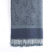 billiga Sjalar-Damhalsduk i paisleymönstrad jacquardmönster i akryl – varm, trendig lång franssjal med etnisk stil för hösten &amp;vinter