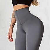 olcso Sima leggings-Női Nadrág Leggingek Utcai sikk Alkalmi Teljes hossz Természetes Sima Rugalmas derék Csat Kényelmes Utca Szabadság Hétköznapi viselet lilásvörös Szürke Fekete Sárga Tél Normál