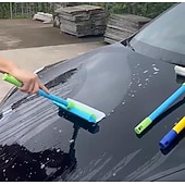cheap Cleaning Supplies-3 in 1 Recyclable Silicone Window Squeegee Kit Glass Cleaning Tools with Silicone Squeegee &amp; Microfiber Scrubber for Home Shower Car Windshield Cleaning