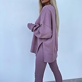 levne teplákové soupravy-Dámské Tepláková souprava Mikina s kapucí Legíny na běhání Rozparek Jednobarevné Celotělové oblečení Jaro Podzim Černá Růžová Tělocvična Výcivk Běh Vysoký pas Větruvzdorné Lehká váha Odvod vlhkosti