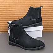 abordables Bottes de Chelsea-Bottines Chelsea blanches pour homme, idéales pour l&#039;automne et l&#039;hiver : élégantes et faciles à enfiler, idéales pour les professionnels urbains et les tenues décontractées élégantes.