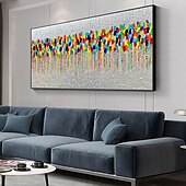 preiswerte Ölgemälde-Mintura handgefertigte abstrakte, farbenfrohe, strukturierte Ölgemälde auf Leinwand, Wandkunst, Dekoration, modernes abstraktes Bild für die Inneneinrichtung, gerolltes, rahmenloses, ungedehntes