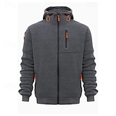abordables sweats à capuche basiques pour hommes-Homme Sweat à capuche Sweat à capuche zippé intégral Noir Blanche Vin bleu marine Bleu Roi À capuche Uni Zip Up Avec Poches Sport &amp; Loisir Quotidien Fête Polyester Streetwear Basique Occasionnel