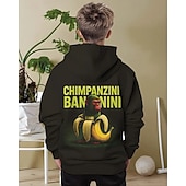 levne 3D sporty a hry pro chlapce-Chlapecká ležérní mikina s kapucí a vtipným abstraktním potiskem tung tung tung saur, dlouhý rukáv, jaro, podzim, móda, streetwear, děti 4-12 let, s kapucí, outdoor, ležérní, denně, regular střih