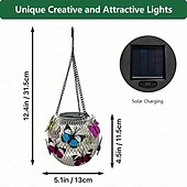 preiswerte Landschaftslichter-Solar Schmetterling Laternen Landschaft Pendelleuchte Eisen Hohl Laterne Dekoratives Licht Mesh Licht Rasen Windlicht Laterne 1Stk