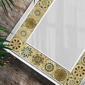 economico Adesivi murali-24 adesivi per piastrelle in stile marocchino, decalcomanie murali in PVC con pellicola di cristallo ispessita, impermeabili &amp;Decorazione murale in piastrelle retrò, antiolio e rimovibili, per bagno,