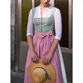 abordables Mujeres-Cerveza Oktoberfest Oktoberfest Vestidos Falda acampanada Trachtenkleader Oktoberfest / Cerveza bávaro Viena prados Mujer Carnaval Fiesta Festival de Cerveza Paño de estilo tradicional Vestido