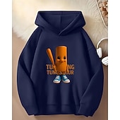 baratos Menino 3D Esportes &amp; Jogo-Moletom com capuz gráfico 3D Tung Tung para meninos, manga comprida, moda primavera/outono, moda urbana, crianças de 4 a 12 anos, com capuz, casual, para atividades ao ar livre, ajuste regular