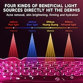お買い得  フェイスケア用機器-ワイヤレスLED光療法パネル 顔用プロフェッショナル光子LED療法 &amp;7日間で輝くボディホームスパ