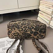 cheap College Backpacks-Leopard Print Corduroy Backpack for Girls – Y2K Aesthetic School Bag for Students, Daily Use &amp; Back to School Season
