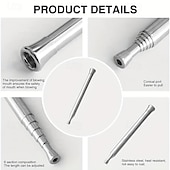 baratos Até 30 $-Soprador de fogo telescópico de 1 peça - design ultraportátil e compacto, comprimento telescópico ajustável, construção durável em aço inoxidável - perfeito para aventuras ao ar livre, piqueniques e