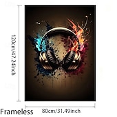 זול Abstract Prints-ציור קנבס מודרני ללא מסגרת המתאר אוזניות מושלם לעיצוב הסלון וחדר השינה שלכם.