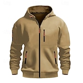 economico felpe con cappuccio da uomo di base-Per uomo Felpa con cappuccio Felpa con cappuccio a zip intera Nero Bianco Vino Blu marino Blu Reale Con Cappuccio Semplice Con zip Tasca Sport &amp; Outdoor Quotidiano Ferie Poliestere Streetwear