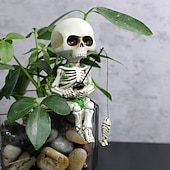 お買い得  ハロウィン-耐久性のある樹脂製 1個 釣り用スカル像 ハロウィン &amp;バレンタインデーの装飾、スケルトンデザインの水生ガーデンオーナメント。電気不要。池、芝生、プール、川などに最適。 &amp;家の装飾