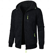 economico felpe con cappuccio da uomo di base-Per uomo Felpa con cappuccio Maglia Felpa con cappuccio a zip intera Nero Vino Blu marino Blu Arancione Con Cappuccio Semplice Tasca Sport &amp; Outdoor Quotidiano Abbigliamento casual alla moda