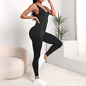 Χαμηλού Κόστους Σέτ και Ολόσωμα-Γυναικεία Σλιπ γιόγκα για scrunch Ολόσωμες Φόρμες Γυμναστικής Έλεγχος κοιλιάς Ψηλή Μέση Γυμναστήριο Χορού Αθλητικά Παντελόνια Φούστες Συμπαγές Χρώμα Μαύρο Φθινόπωρο Αθλητισμός Ρούχα Γυμναστικής