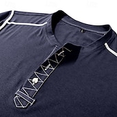 cheap Casual Henley Tee-Men&#039;s T Shirt Henley Shirt Henley Top Long Sleeve Solid Color Vintage Casual Contrast Stitching Henley Outdoor Causal Casual Spring Fall Spring &amp;  Fall Black White Gray Henley T-Shirt