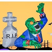 olcso Halloween szabadtéren-halloween felfújható sírkő kültéri dekorációk, a halottak napja felrobbantó udvari dekoráció beépített LED-es lámpával gyepre, otthonra, dia de los muertos partira, beltéri és kültéri
